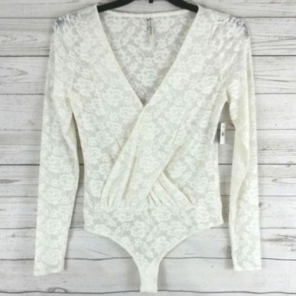 Free People Other - Free People Lace Bodysuit Long Sleeved Snap Bottom
